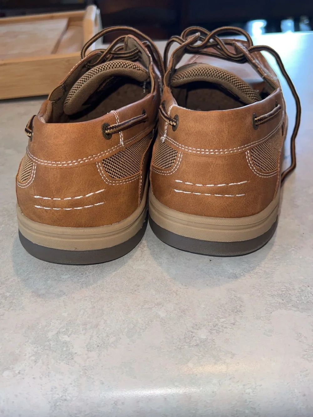 Mens Tansmith Tan's Topsider Boat Shoes Size 12 Tan Comfort Slip On